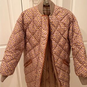 Hermes women’s reversible quilted puffer coat-leather trim- size 34 barely worn